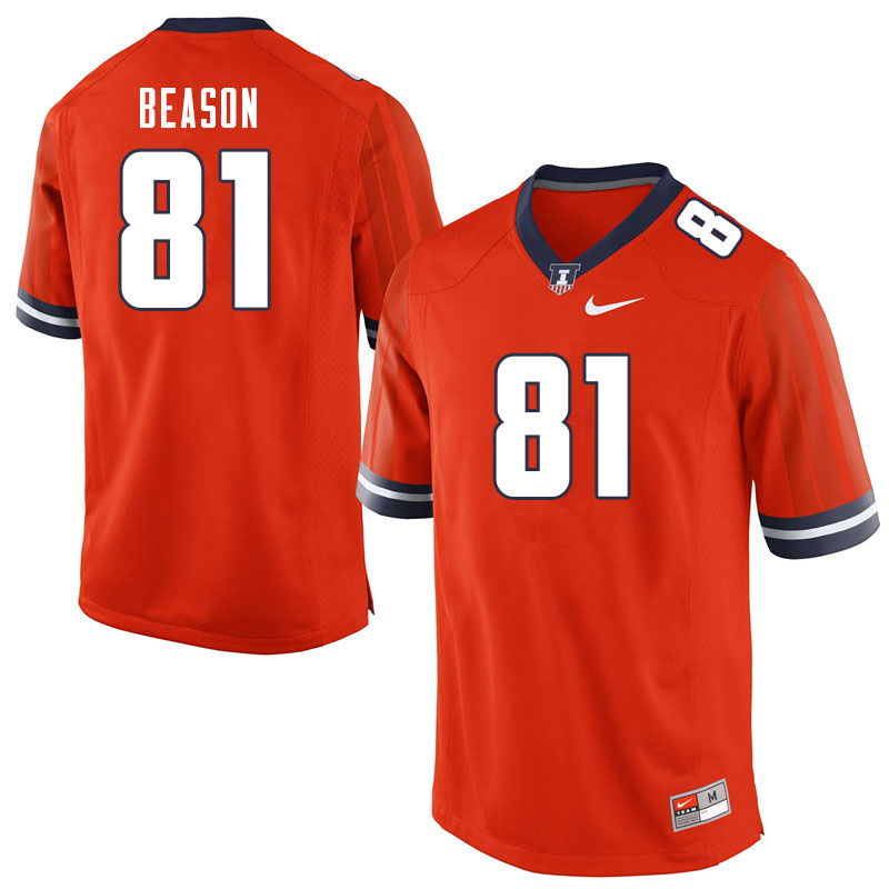 Men #81 Marquez Beason Illinois Fighting Illini College Football Jerseys Sale-Orange